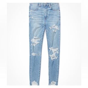 BNWT American Eagle Super High Rise The Dream Jean Ripped Jeggings Size 2